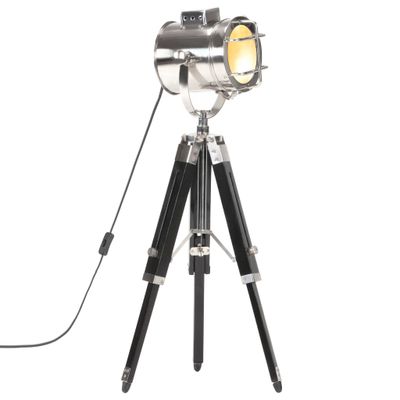 vidaXL Lampa na statíve čierna 69 cm mangovníkový masív