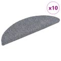 vidaXL Nášľapy na schody 10 ks bledosivé 56x17x3 cm vpichovaná textília