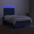 vidaXL Posteľ boxsping s matracom a LED modrá 120x200 cm látka