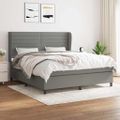 vidaXL Boxspring posteľ s matracom tmavosivá 160x200 cm látka
