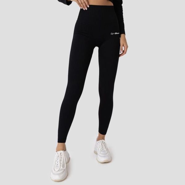 Dámske legíny Ribbed FLO Black - GymBeam