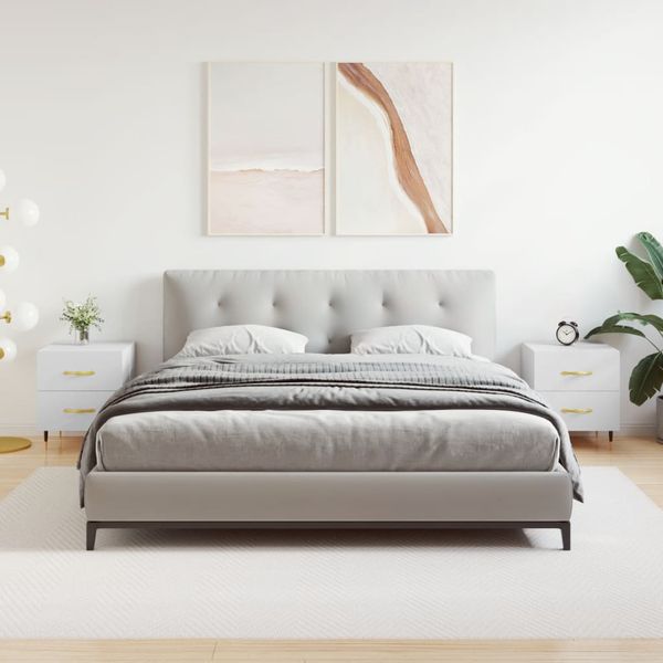 vidaXL Nočné stolíky 2 ks biele 40x35x47,5 cm kompozitné drevo
