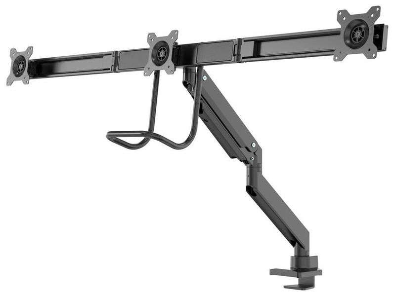 Neomounts Select  NM-D775DX3BLACK / Flat Screen Desk mount (17-27") desk clamp/grommet / Black Držák, VESA, stolní, pro 3 ploché monitory, úhloprícka 17"-27", náklon 20°, otácení 360°, rotace 360°, nosnost 18kg, cerný