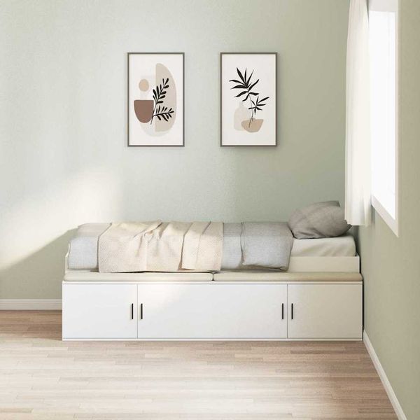vidaXL Rám postele so zásuvkou Biela 100 x 200 cm Kompozitné drevo