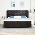 vidaXL Posteľ s pružinovým rámom s matracmi Čierny 200 x 200 cm Zamat