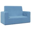vidaXL 2-miestna detská pohovka modrá mäkký plyš