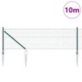 vidaXL Reťazová brána s hrotmi 10 x 0,8 m PVC potiahnutá oceľ Zelená