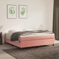 vidaXL Posteľný rám s boxspringom ružový 180x200 cm zamat