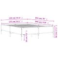 vidaXL Posteľný rám dymový dub 135x190 cm kompozitné drevo a kov