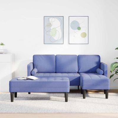 vidaXL Sada pohoviek s vankúšom 2 pcs Modrá džínovina Polyester
