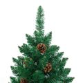 vidaXL Úzky vianočný stromček s 300 LED-i so stojanom Zelená 210 cm