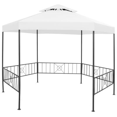 vidaXL Záhradný altánok 323x275x265 cm, biely 180 g/m²