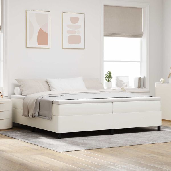 vidaXL Platformový rám postele Krémová 200 x 200 cm Kordúrová tkanina