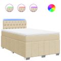 vidaXL Boxspring posteľ s matracom krémová 120x190 cm látka