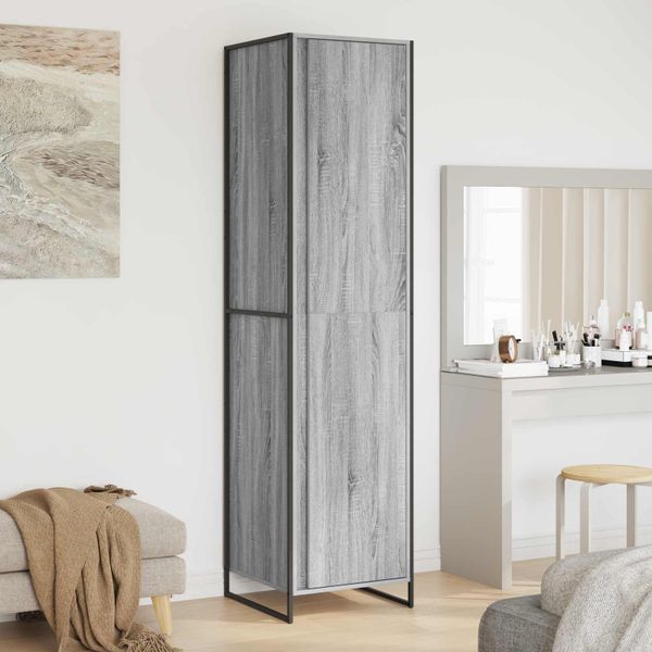 vidaXL Skriňa s dverami Sivý Sonoma 50 x 50 x 200 cm Kompozitné drevo