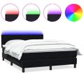 vidaXL Posteľný rám boxspring s matracom a LED čierny 160x210 cm zamat