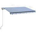vidaXL Automatická zaťahovacia markíza 350x250 cm modro-biela