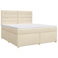 vidaXL Posteľ boxspring s matracom Krémová 140 x 190 cm Látka