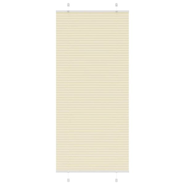 vidaXL Skladaná roleta krémová 100x200 cm, šírka látky 99,4 cm, polyester