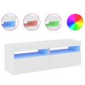 vidaXL TV skrinky s LED svetlami 2 ks lesklé biele 60x35x40 cm