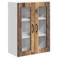 vidaXL Nástenný sklenený kabinet LUCCA Staré drevo 60 x 31 x 80 cm