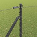 vidaXL Hexagonálny plot s stĺpom 25 x 1,5 m PVC potiahnutá oceľ Sivá