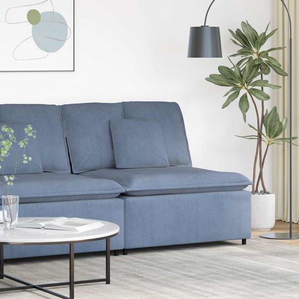 vidaXL Modulová stredová pohovka s vankúšmi modrá 100 cm