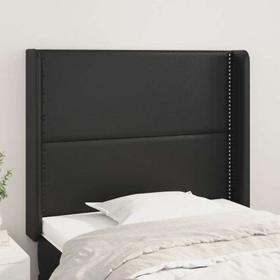 vidaXL Čelo postele so záhybmi čierne 83x16x118/128 cm umelá koža