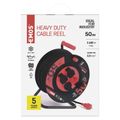 Predlžovací kábel EMOS P084503 PROFI na bubne 50m / 4 zás. / čierny / guma-neoprén / 230V / 2,5 mm2