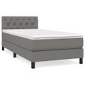 vidaXL Posteľný rám boxsping s matracom tmavosivý 80x200 cm látka