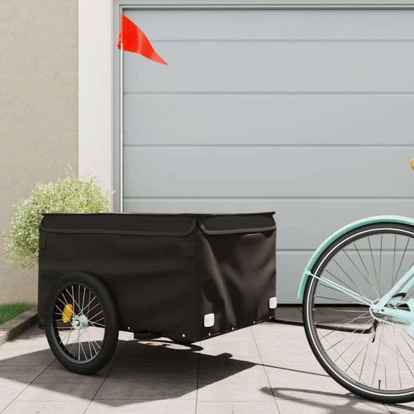 vidaXL Vozík za bicykel, čierny 45 kg, železo