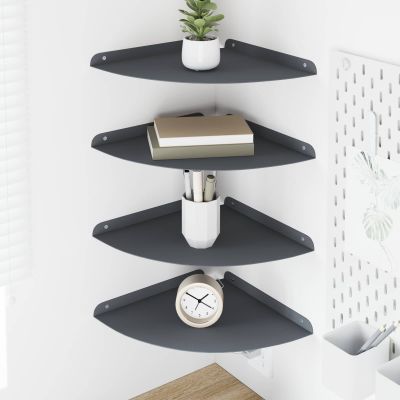 vidaXL Závesná polica s poličkou 4 pcs Antracit 30 x 30 x 2 cm