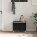 vidaXL Predsieňová lavica s vankúšom Čierny Dub 60 x 38 x 46 cm