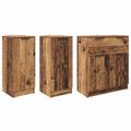 vidaXL Servírovacia skriňa 3 ks Staré drevo 120 x 30 x 70 cm