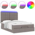 VidaXL Osmanská posteľ s matracom a LED diódami Taupe 140x200 cm Látka