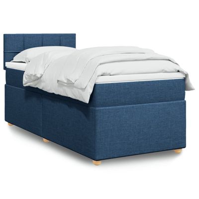 vidaXL Boxspring posteľ s matracom modrá 100x200 cm látka