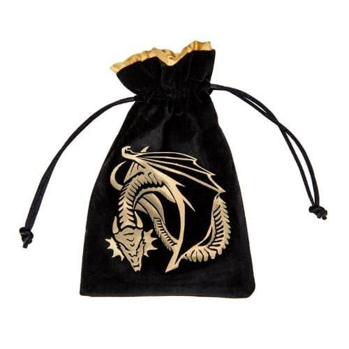 Vrecúško na kocky Dragon Black & golden Velour