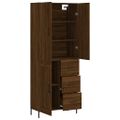 vidaXL Vysoká skrinka hnedý dub 69,5x34x180 cm spracované drevo