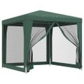 vidaXL Párty stan so 4 sieťovými bočnými stenami zelený 2,5x2,5 m HDPE