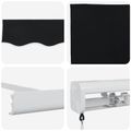 vidaXL Sklopná markíza Čierna 350 x 250 cm Plátno a hliník