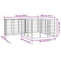 vidaXL Ohrádka pre psov 18 panelov čierna 50x100 cm práškovaná oceľ