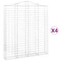 vidaXL Oblúkový gabionový kôš 4 ks 200x30x220/240cm pozinkované železo