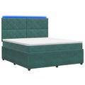 vidaXL LED boxspring posteľ s matracom Tmavozelená 140 x 200 cm Zamat