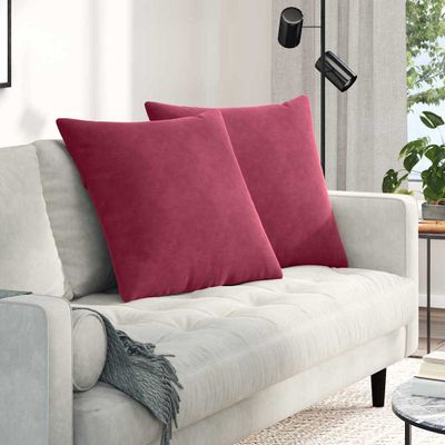 vidaXL Vankúše na pohovku 2 pcs Víno červené 60 x 60 cm