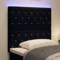 vidaXL LED hlavová doska s LED pásikmi Čierny 100 cm Zamat