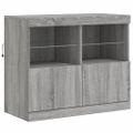 vidaXL Komoda s LED svetlami sivá sonoma 283x37x67 cm
