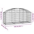 vidaXL Oblúkový gabionový kôš 150x50x60/80 cm pozinkované železo