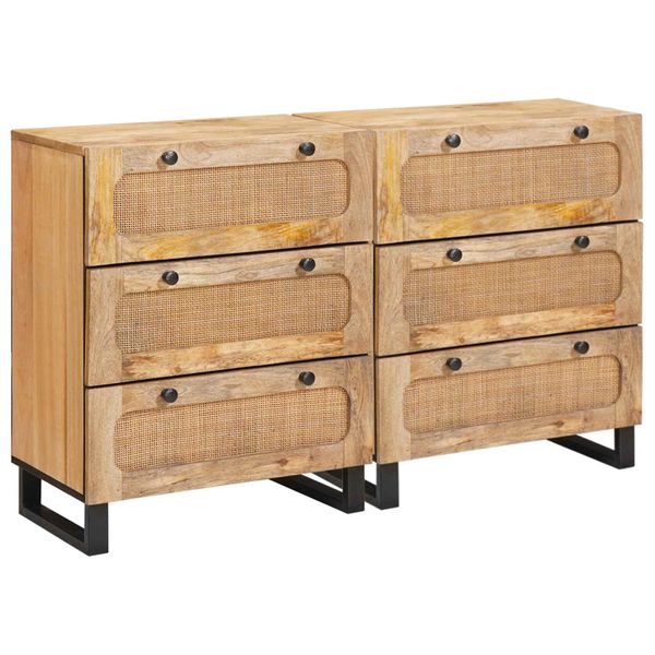 vidaXL Servírovacia skriňa 2 pcs Hnedá 60 x 33 x 75 cm