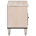 vidaXL TV skrinka Biela 80 x 33,5 x 46 cm Masívne mango drevo
