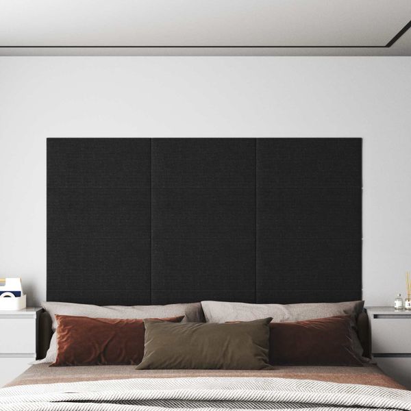 vidaXL Nástenný čelník 12 pcs 60 x 30 cm Čierna látka